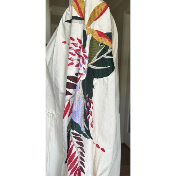 FREE PEOPLE Mini Obsessions Embroidered Dress Ivory Women's Size Large - Picture 7 of 9